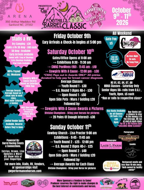 Foothill & Barrel Classic - Cowgirls With A Cause